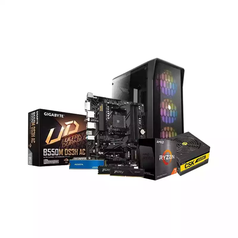 AMD Ryzen 7 5700G Gigabyte B550M DS3H Motherboard 16GB RAM 512GB SSD Desktop PC thumbnail