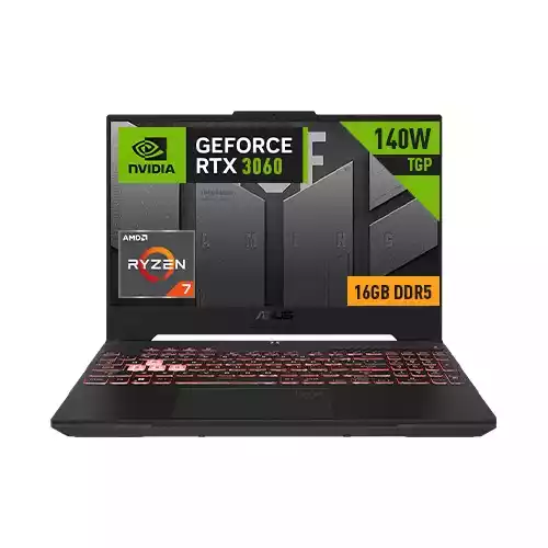 ASUS TUF GAMING A15 FA507RM 15.6 INCH FHD 144HZ DISPLAY RYZEN 7 6800H 16GB DDR5 RAM 512GB SSD GAMING LAPTOP WITH RTX 3060 6GB GRAPHICS - JAEGER GRAY thumbnail