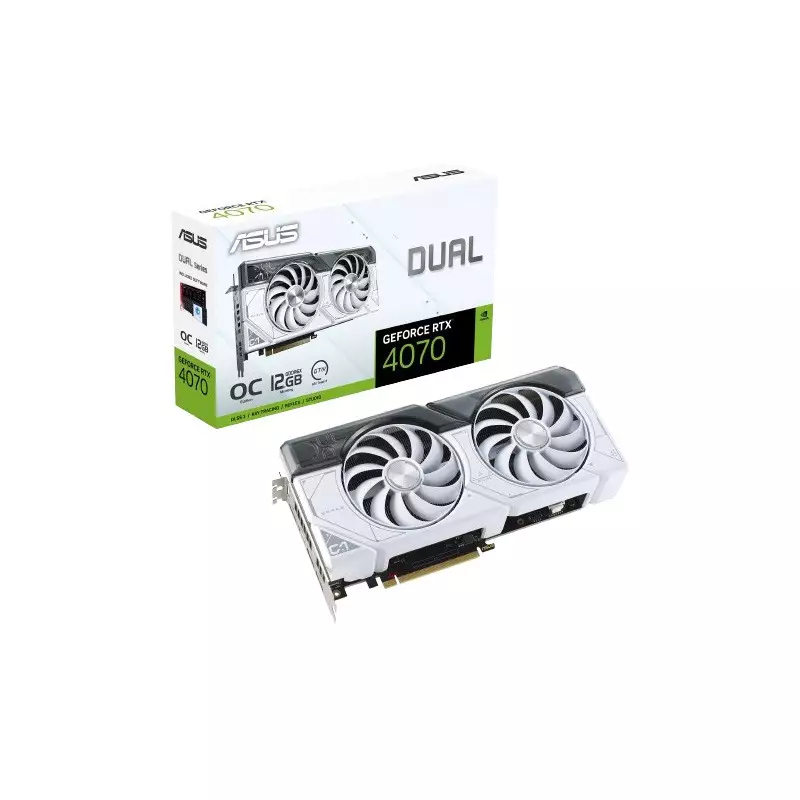 ASUS Dual GeForce RTX 4070 White OC Edition 12GB GDDR6X Graphics Card