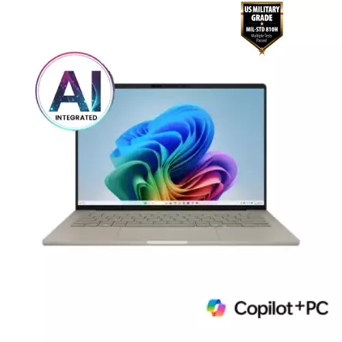 ASUS Zenbook A14 UX3407RA Snapdragon X Elite X1E 16GB RAM 1TB SSD 14-inch OLED Zabriskie Beige Copilot+ PC