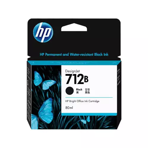 HP 712B 80-ml DesignJet Black Ink Cartridge
