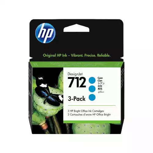 HP 712 DesignJet Cyan Ink Cartridge 3-Pack thumbnail
