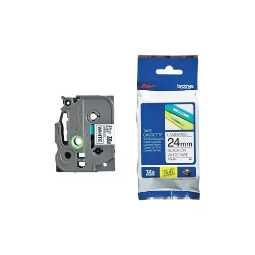 Brother Tze-251(24mm x 8mm) Black on White Tape Cartridge for PT-P900W