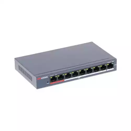 Hikvision DS-3E0109P-E/M(B) 8 Port Unmanaged PoE Switch