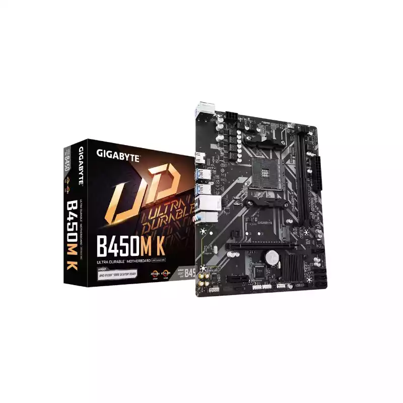GIGABYTE B450M K AMD AM4 ULTRA DURABLE DDR4 MICRO ATX MOTHERBOARD thumbnail
