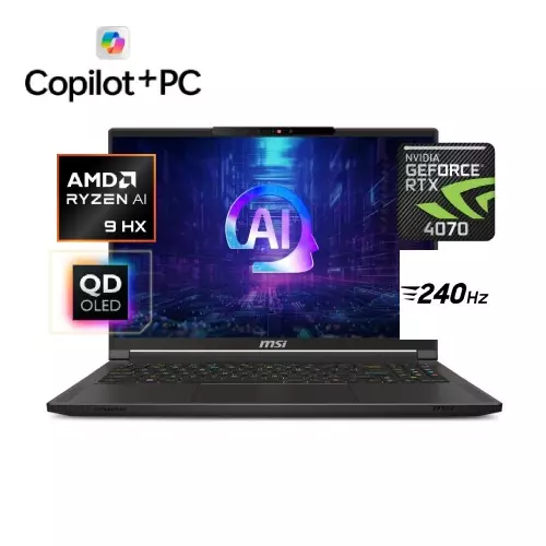 MSI Stealth A16 AI+ A3XVGG Ryzen AI 9 HX 370 RTX 4070 16" QHD+ OLED Gaming Laptop