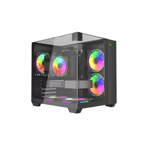 MaxGreen S275-33 Mid-Tower M-ATX Gaming Computer Black Case