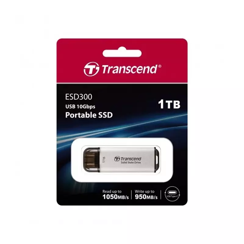 TRANSCEND 1TB ESD300S TYPE C SILVER PORTABLE SSD