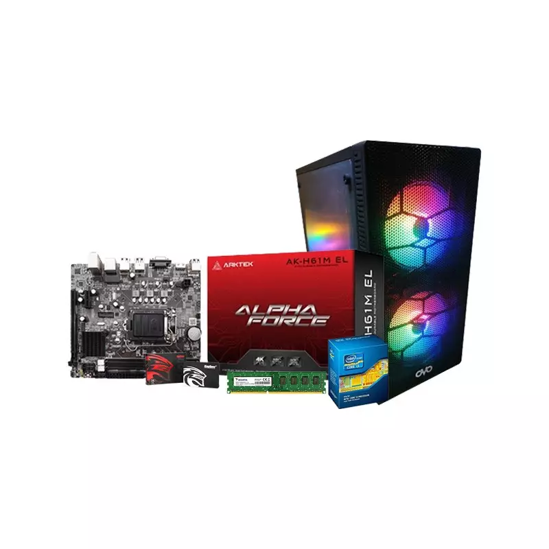Intel Core i3 H61M Motherboard 4GB RAM 256GB SSD Corporate PC with 21.5 inch Monitor
