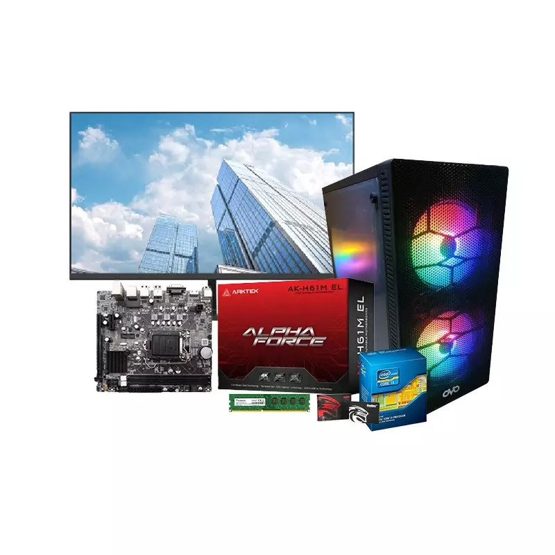 Intel Core i3 H61M Motherboard 4GB RAM 256GB SSD Corporate PC with 21.45 inch Monitor