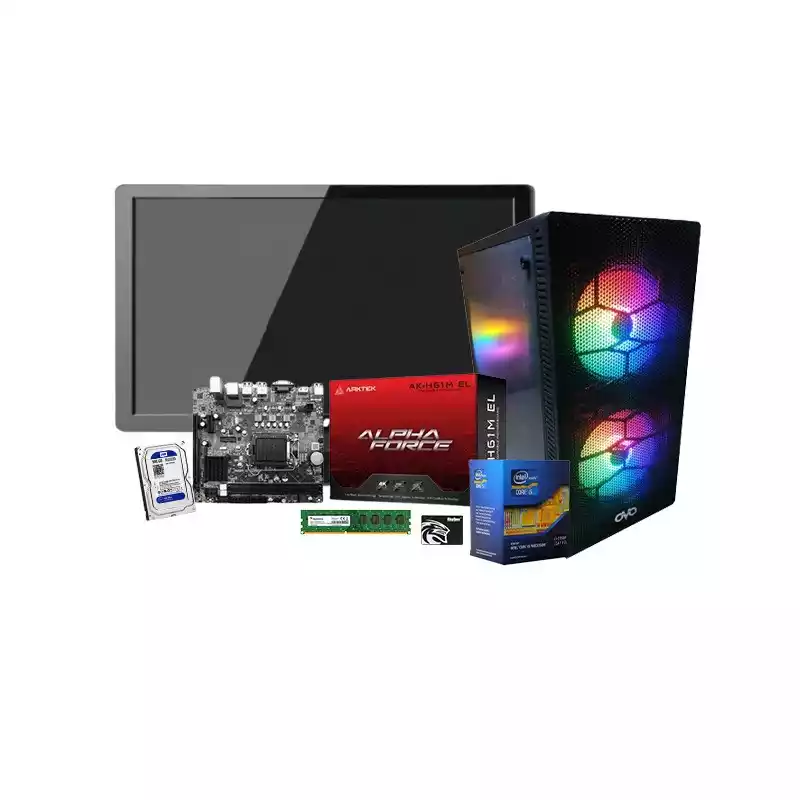Intel Core i5 Arktek AK-H61M El ATX Motherboard 4GB RAM 128GB SSD Corporate PC with 19 Inch Monitor thumbnail
