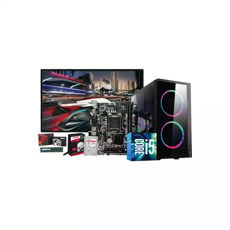 Intel Core I5 H110m Motherboard 8GB RAM 256GB SSD 1TB HDD Corporate Pc with Monitor thumbnail