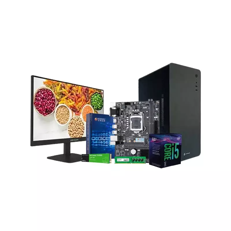 Intel Core I5 8400 Huananzhi B250-D4 Motherboard 8GB RAM 240GB SSD Corporate PC with 22-inch Monitor