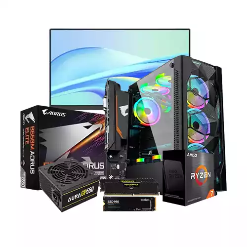 AMD RYZEN 7 5700G GIGABYTE AORUS B550M ELITE 16GB RAM 500GB SSD BUDGET PC