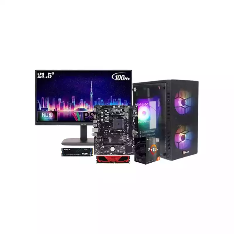 AMD Ryzen 5 5600G Biostar A520MS Motherboard 8GB RAM 256GB SSD Corporate PC with Monitor thumbnail