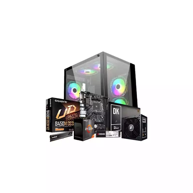 AMD Ryzen 7 5700G GIGABYTE B450M DS3H Motherboard 8GB RAM 512GB SSD Desktop PC