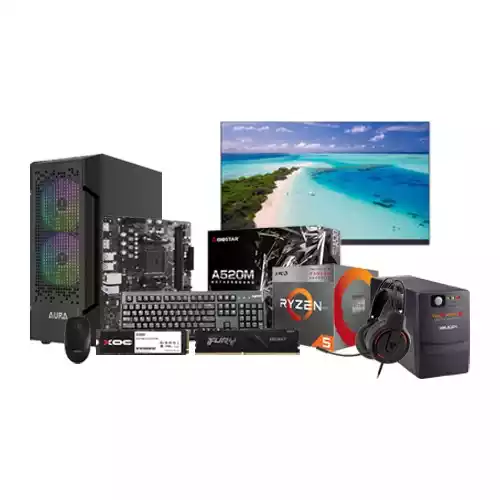 AMD Ryzen 5 3400G BIOSTAR A520MT 3RD 8GB DDR4 RAM 256GB SSD Desktop PC With Uniview MW-LC22IS2 22-inch FHD IPS Monitor thumbnail