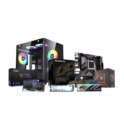 AMD RYZEN 5 7500F | GIGABYTE B650M K |  16GB 6000MHZ  RAM | 500GB SSD Desktop PC with B580 index 12GB graphics