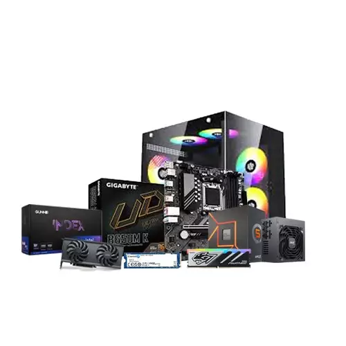 AMD RYZEN 5 7500F | GIGABYTE B650M K | 16GB RAM | 500GB SSD Desktop PC With B580 index 12GB Graphics