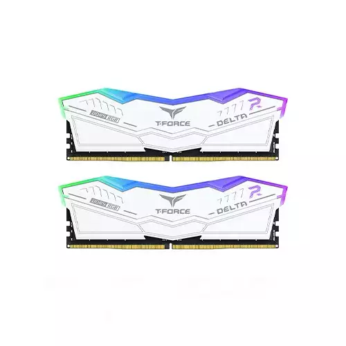 TEAM T-FORCE Delta RGB 32GB (16x2) DDR5 5600MHz Gaming Desktop RAM (White)