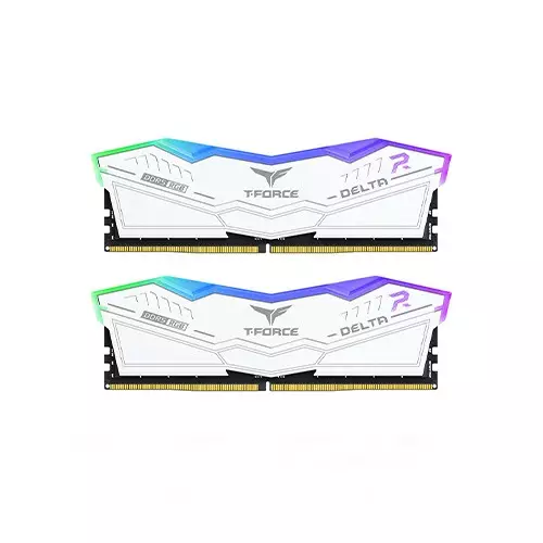 TEAM T-FORCE Delta RGB 32GB (16x2) DDR5 5600MHz Gaming Desktop RAM (White)
