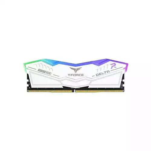 TEAM T-FORCE DELTA RGB 16GB (2x8GB) 6000MHz DDR5 Gaming Desktop RAM (White) thumbnail