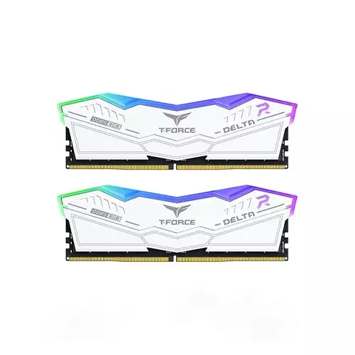 TEAM T-FORCE DELTA RGB 48GB (24GBx2) 8000MHz DDR5 Gaming Desktop RAM (White)