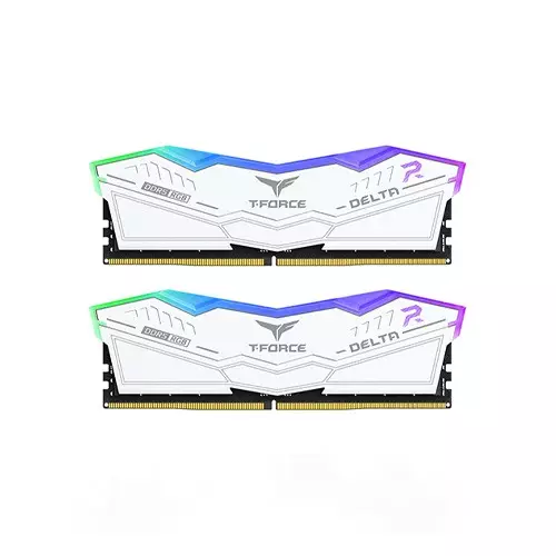 TEAM T-FORCE DELTA RGB 48GB (24GBx2) 8000MHz DDR5 Gaming Desktop RAM (White)