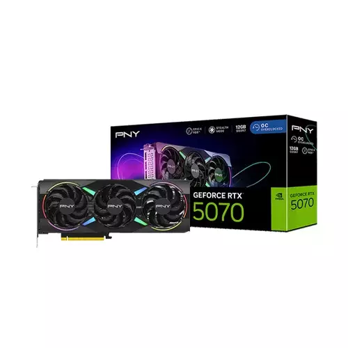 PNY NVIDIA GeForce RTX 5070 ARGB EPIC-X RGB OC Triple Fan GDDR7 Graphics Card