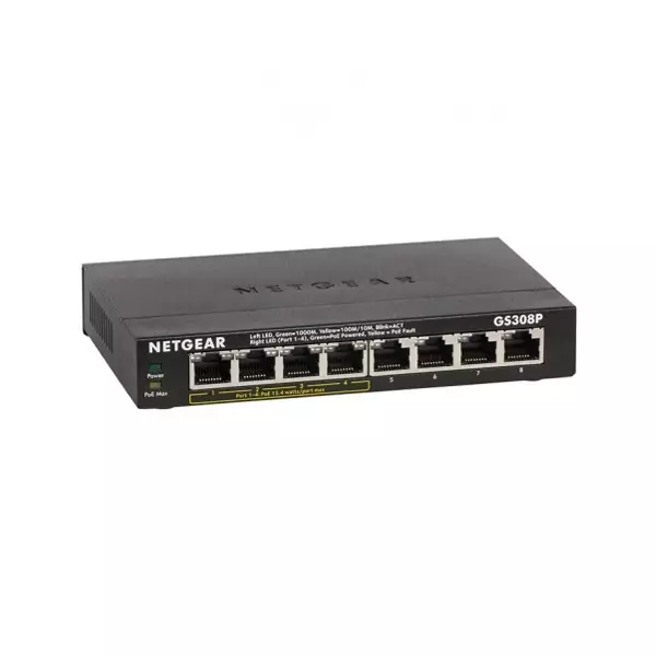 NETGEAR GS308P 8-PORT GIGABIT ETHERNET UNMANAGED SWITCH WITH 4-PORT POE