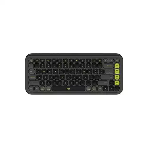 Logitech POP Icon Keys Easy-Switch Between up to 3 Devices Wireless Keyboard (Graphite & Green)