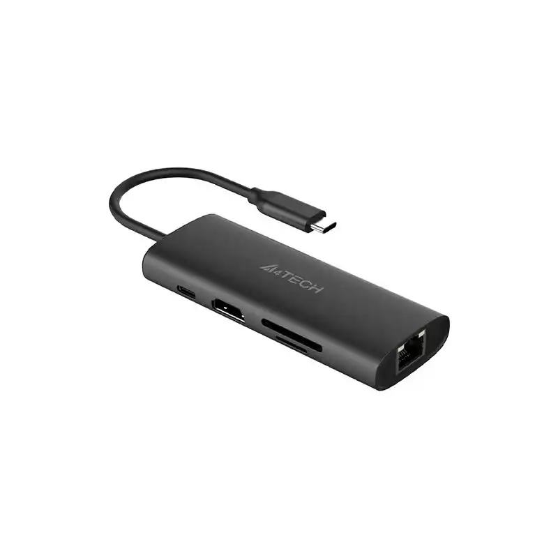A4tech DST-80C Type-C Male To Dual USB Type-C & HDMI Female Converter (Black) thumbnail
