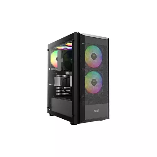 Gamdias AURA GC6 ARGB Fine Mesh ATX Mid-Tower Gaming Case (Black)