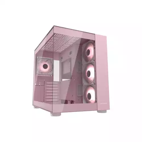 Cougar FV150 RGB Mid Tower Micro ATX Dual Chamber Computer Case - Pink