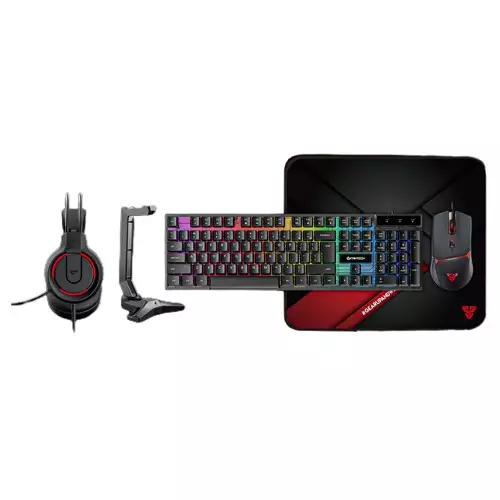 Fantech P51S Power Bundle Wired Gaming Keyboard, Mouse, Mouse Pad, Headphone & Headset Stand Combo