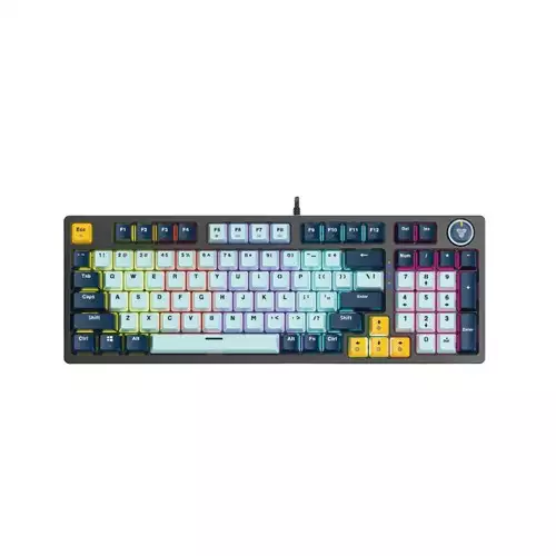 Fantech ATOM 96 MK890V2 RGB Wired Mechanical Gaming Keyboard (Navy Blue) sky blue