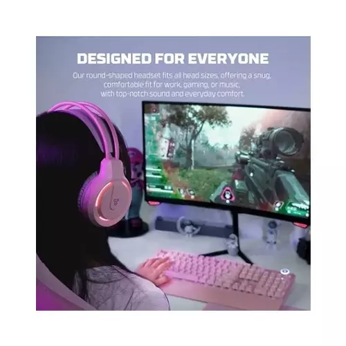 Fantech FLASH HQ53 Lightweight Gaming Headset (Pink)-3