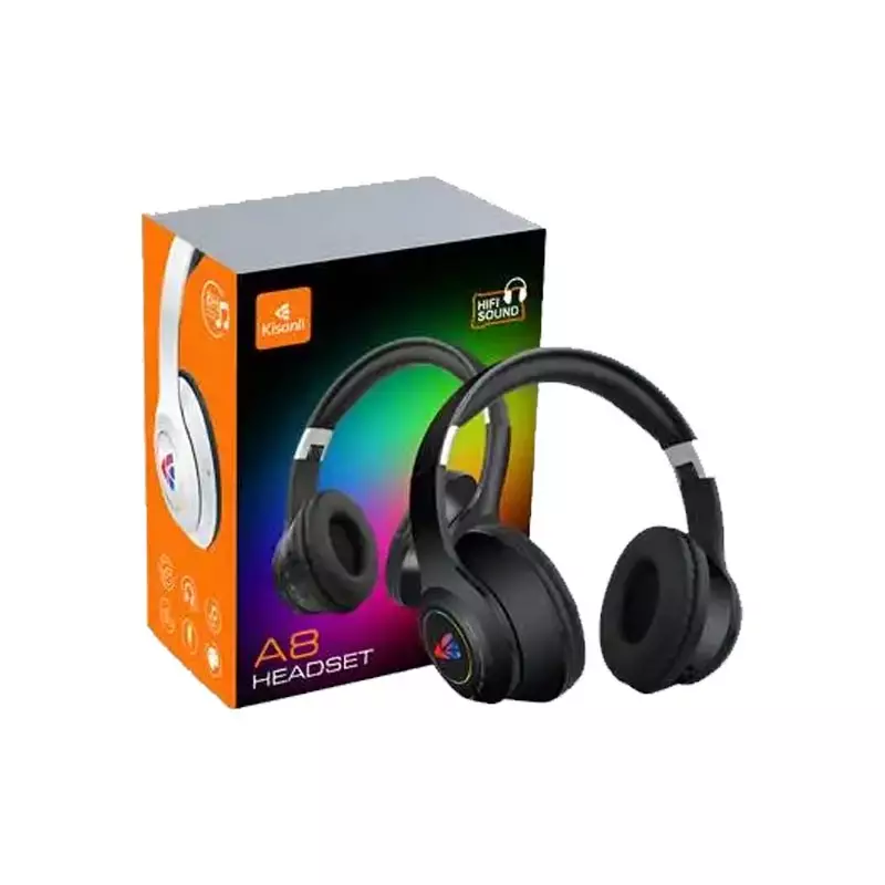 KISONLI A8 GAMING COLORFUL LIGHT & STEREO BASS BLUETOOTH HEADPHONE-1
