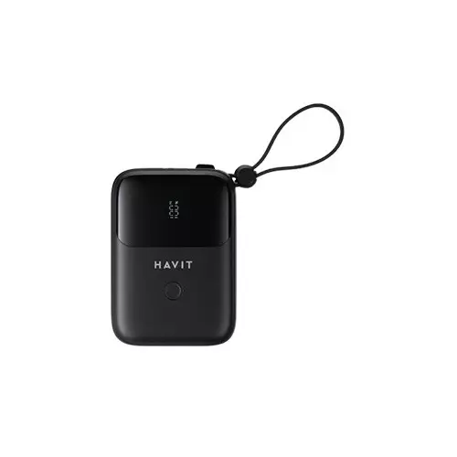 Havit PB5215 USB-C 10000mah Digital Display Power Bank With Lightning Cable
