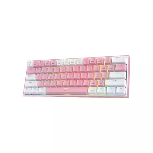 REDRAGON K617 FIZZ 60% WIRED RGB GAMING KEYBOARD (WHITE & PINK MIXED-COLORED)