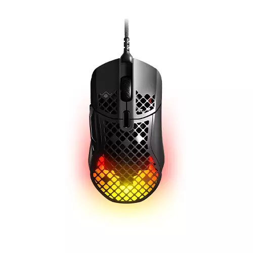 SteelSeries Aerox 5 Wired Holey RGB 18K DPI Ultra-lightweight Water-Resistant Design TrueMove Air Optical Sensor Gaming Mouse