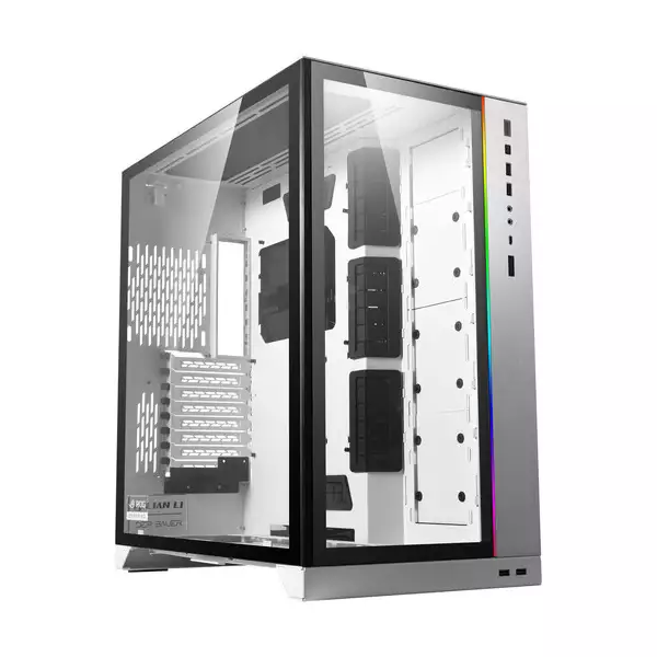 LIAN LI O11 Dynamic XL ROG Tempered Glass Full Tower Gaming Case - White