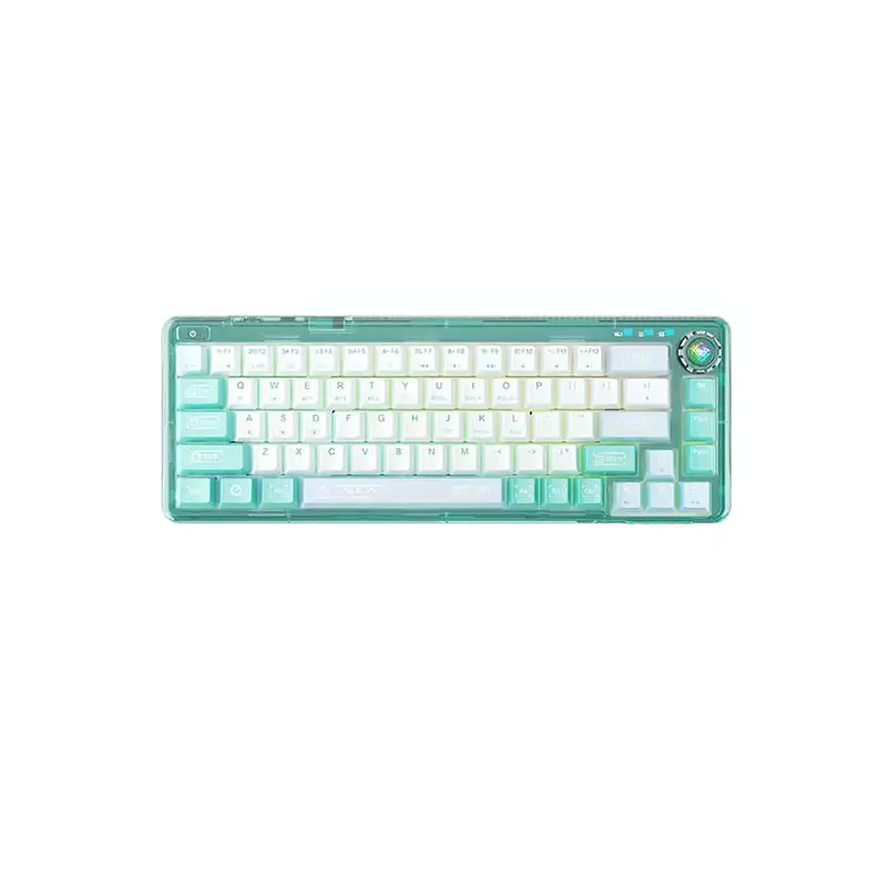 AULA F68 TRANSPARENT GASKET RGB BACKLIT TRI-MODE WIRELESS GAMING MECHANICAL KEYBOARD WHITE SWITCH
