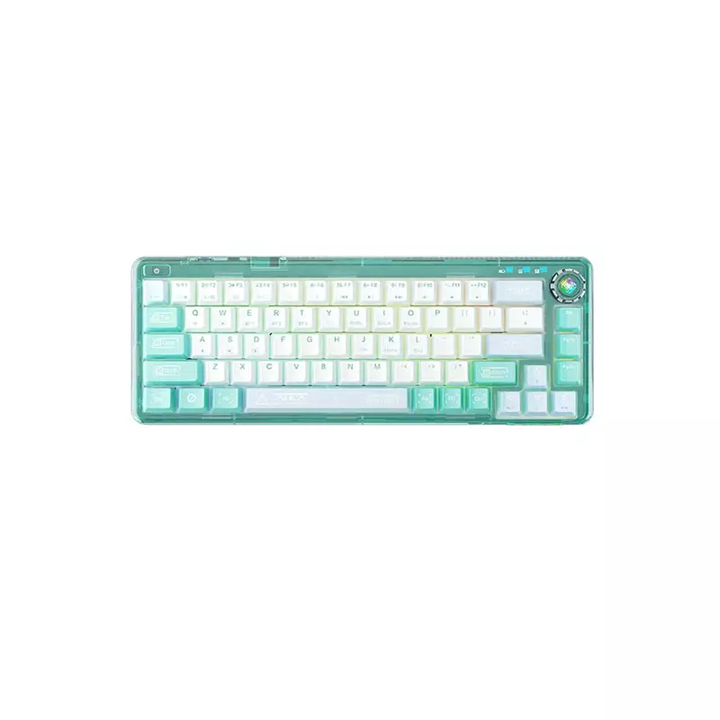 AULA F68 TRANSPARENT GASKET RGB BACKLIT TRI-MODE WIRELESS GAMING MECHANICAL KEYBOARD WHITE SWITCH