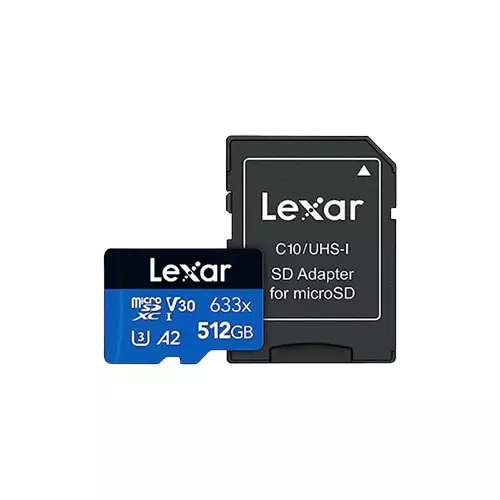 Lexar 633x High-Performance 512GB microSD Memory Card with Adapter