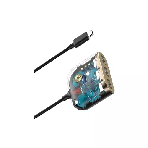 BASEUS CAHUB-BY01 SQUARE ROUND 4 IN 1 USB HUB ADAPTER-2