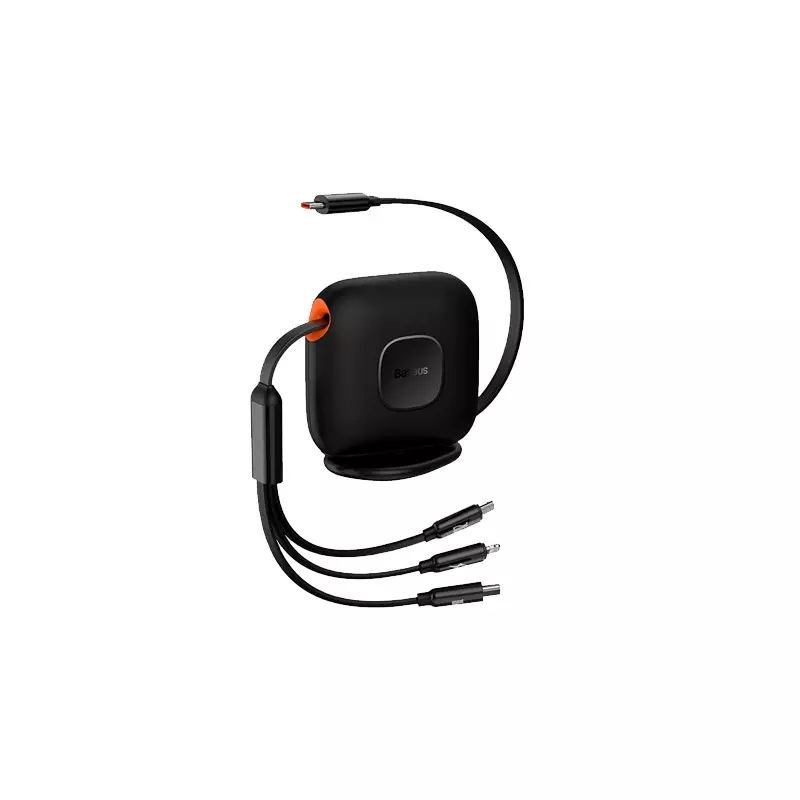 BASEUS 100W RETRACTABLE 3-IN-1 FAST CHARGING 1.7M CABLE