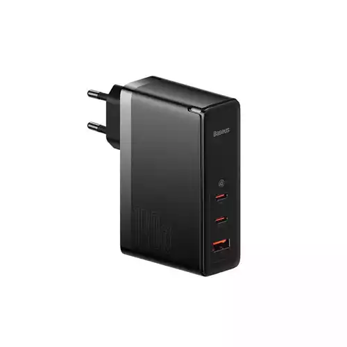 BASEUS GAN5 PRO 140W FAST CHARGER WITH TYPE-C TO TYPE-C 240W CABLE BLACK thumbnail