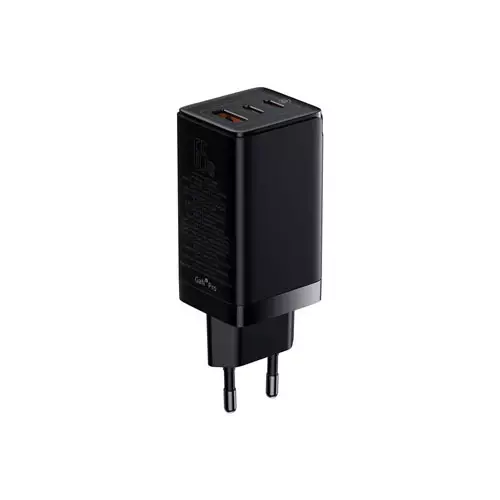 BASEUS GAN3 PRO CCGP050101 65W FAST AC CHARGER WITH 2 USB-C PD AND USB PORTS