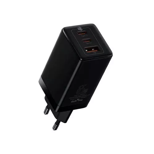 BASEUS GAN3 PRO CCGP050101 65W FAST AC CHARGER WITH 2 USB-C PD AND USB PORTS-1